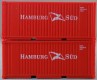 6926 PSK Modelbouw Set of 2 20' Containers "Hamburg Sud"